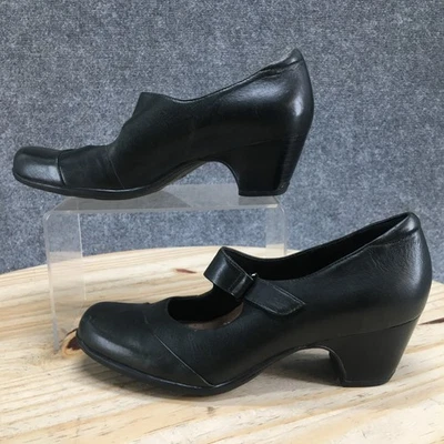 Clarks Artisan Shoes Womens 8 N Rosalyn Wren Mary Jane Pumps Black Leather Heels - Image 1 of 4