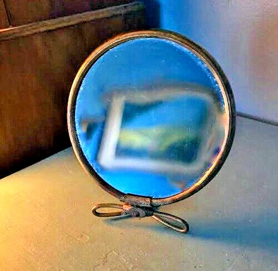 Mirror Table Top Brass Free Standing -Double Sided-2 Magnifications Vintage - Image 1 of 4