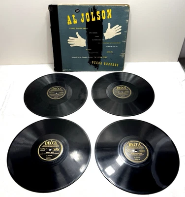 Al Jolson 78 rpm 4 Record Set A-269 Famous Songs DECCA 1940s Vaudeville Comedy Foto 1 de 4