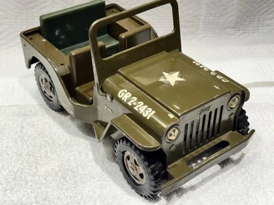 Jeep Tonka Army verde vintage años 60 GR-2-2431 EE. UU. buen estado Foto 1 de 4