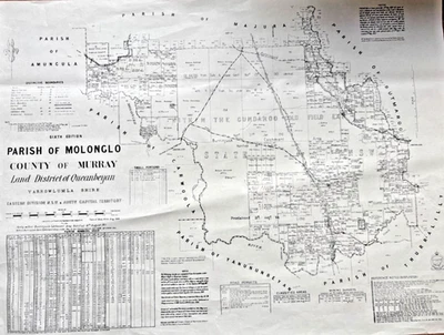 Vintage NSW Parish Map – Parish of Molonglo, County of Murray – Queanbeyan  - Image 1 of 4