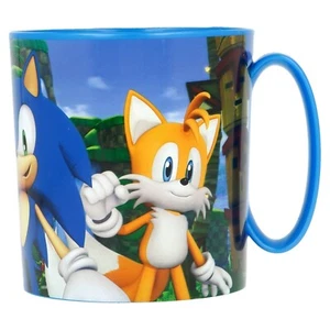 Tazza cartoni animati per bambini personaggio Sonic The Hedgehog 350 ml tazza di plastica cassaforte a microonde - Foto 1 di 2