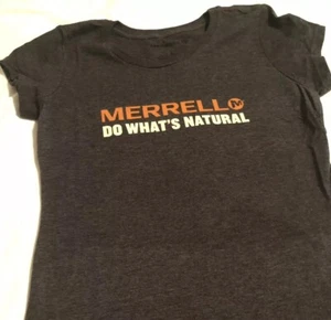 Merrell Womans Tee Shirt Gray Short Sleeve. SZ Large Cotton NWT - Picture 1 of 5