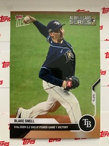 Blake Snell - MLB TOPPS NOW Card 329 - postseason 9Ks over 5.2 SHO IP VICTORY