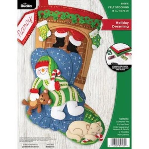 Bucilla 18" Felt Christmas Stocking Kit - Holiday Dreaming - Picture 1 of 3