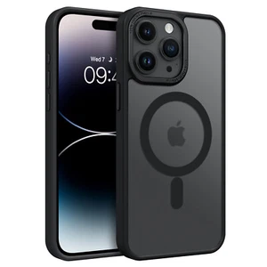 For iPhone 15 Pro Max Case Mag Safe Magnetic Frosted Shockproof Cover - Picture 1 of 30