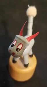 Wooden Toy Wobble Figure Donkey Height=8.5cm Toy Wobble Wobble Animal - Picture 1 of 9