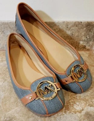 Michael Kors | Fulton Denim Leather Ballet Flats Driving Loafers Size 7.5 M 💖✨ - Image 1 of 4