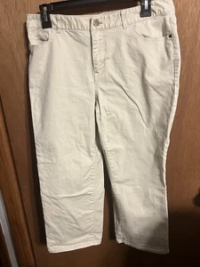 Coldwater Creek Chino Capri Pants Womens Size 10 Mid Rise Beige / Stone - Picture 1 of 3