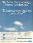 Klm Olanda Royal Dutch Airlines 1986 Pubblicita' Vintage For New Destinations