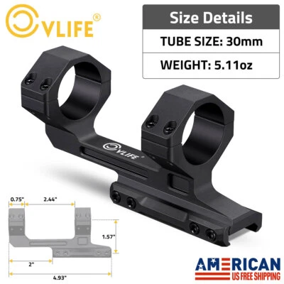 CVLIFE 30mm Dual Rings Riflescope Mount Cantilever One-piece Scope Mounts For Picatinny