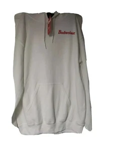 Budweiser Beer Cowboy White Red Men's Pullover Hoodie Size Medium New - Picture 1 of 2