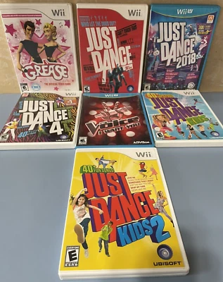 Lot of 7 Just Dance Nintendo Wii Games & Kids Dance & Grease - Image 1 of 4
