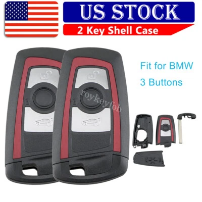 2 Smart Key Shell para BMW X5 F15 2014 2015 2016 2017 2018 2019 Fob Case 3 botones Foto 1 de 4