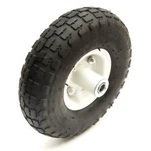 10 Inch Tyre & Offset Hub 4.10/3.50-4 Metal Wheel & Bearings Sack Truck Cart - Picture 1 of 11