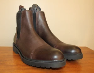 Botas Chelsea Ross & Snow para Hombre Talla 10.5 Cuero Marrón Puntera Hechas a Mano en Italia - Imagen 1 de 15