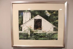 Frank Nofer Aquarell 30 7/8 Zoll x 25 3/4 Zoll mattiert gerahmt - Bild 1 von 12