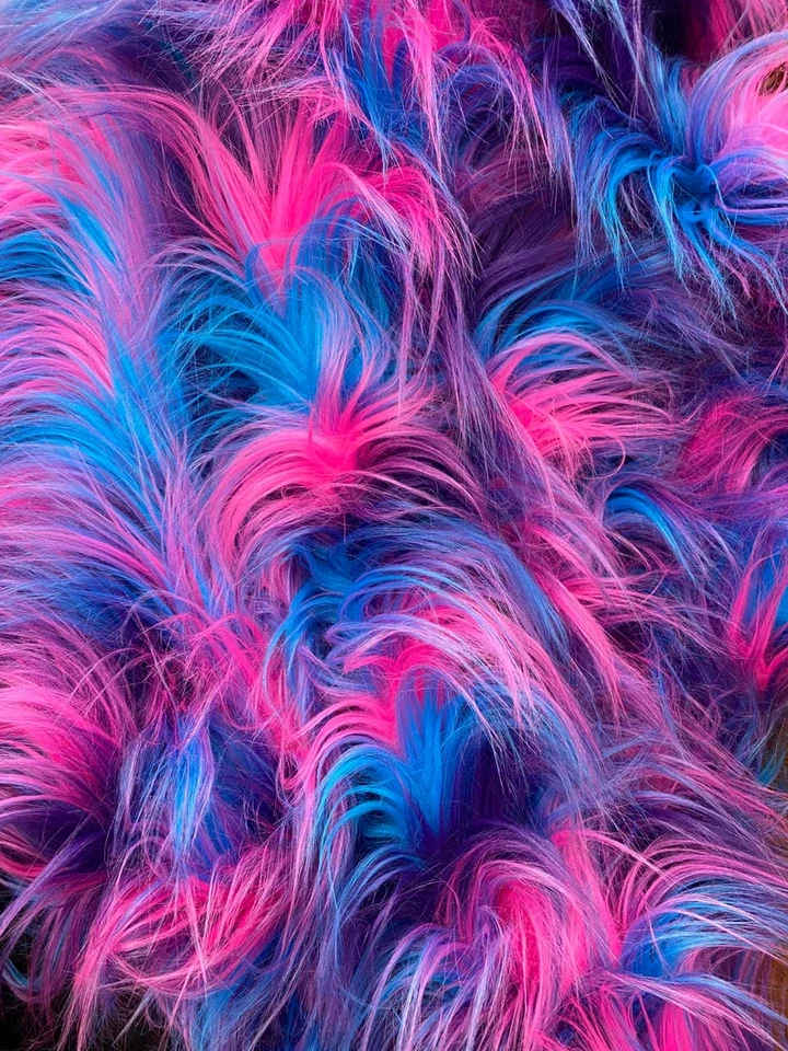 Rosa Azul Spike Imitación Peluda Tapicería Ropa Tela Piel POR YARDA 60" W Foto 1 de 1