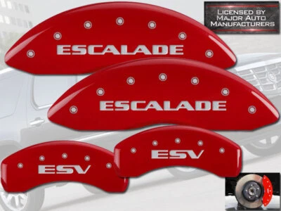 2023-2024 Cadillac "Escalade ESV" Front + Rear Red MGP Brake Disc Caliper Covers - Image 1 of 4