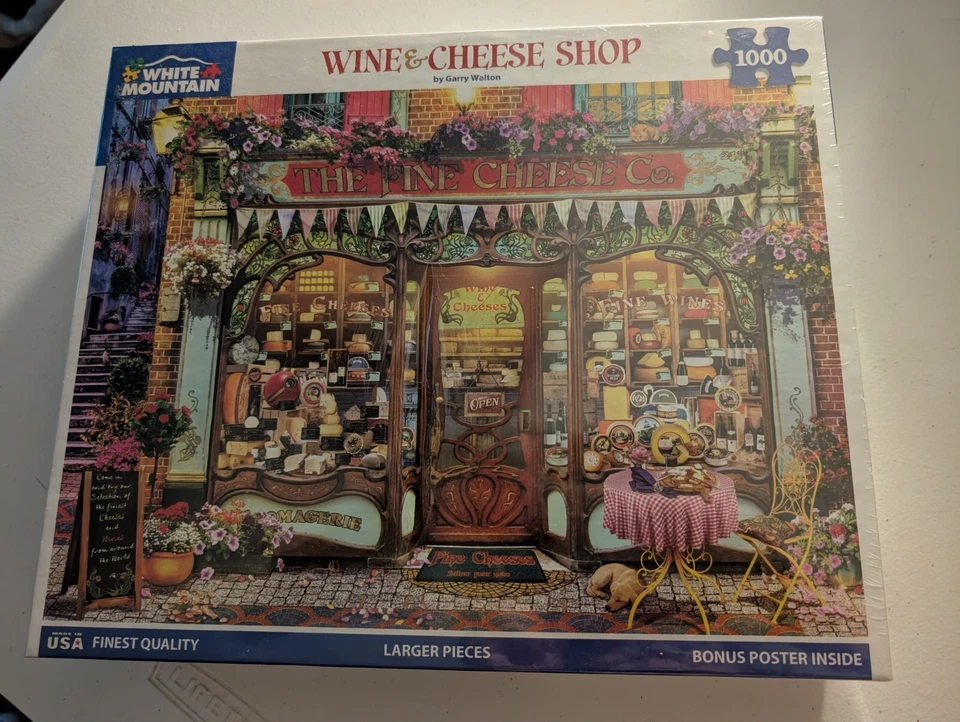 TOTALMENTE NUEVO Puzzle Montaña Blanca Tienda de Vinos y Quesos 1000 Piezas Foto 1 de 2