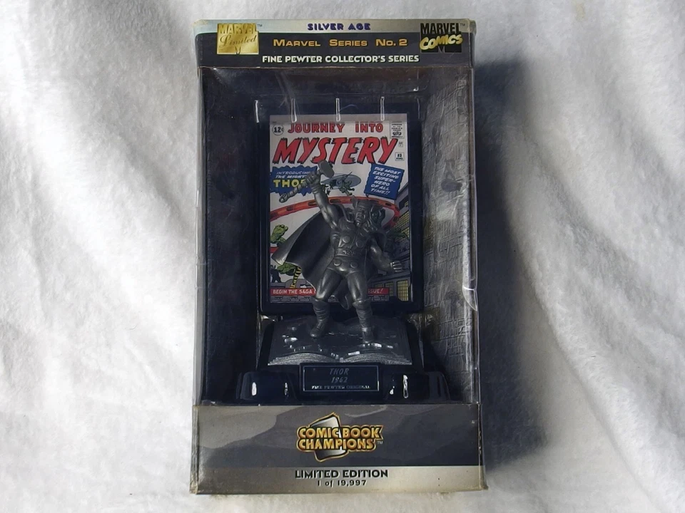 THOR Edición Limitada Peltre Fino Serie Coleccionista Marvel Comic Book Champions Foto 1 de 4