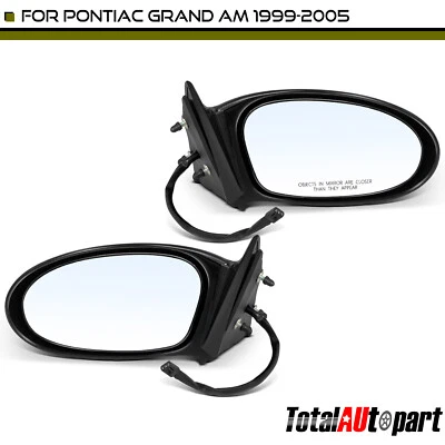 Espejo retrovisor eléctrico negro 2 piezas para Pontiac Grand Am 2002 2003-2005 conductor y pasajero Foto 1 de 4