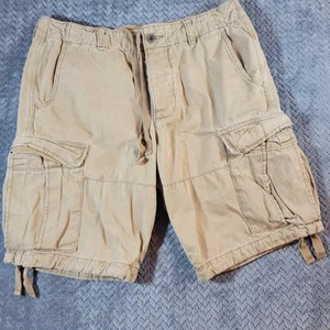 Vintage Abercrombie & Fitch Cargoshorts Herren 34 braun khaki schwer Knopfleiste Y2K - Bild 1 von 6