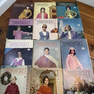 Workbasket Magazine Lot 12 Craft Crochet Knit Ideas Retro Patterns 1970 - Picture 1 of 7