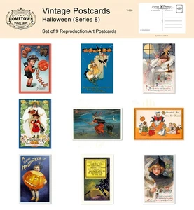 Halloween (Series 8) Lot of 9 Rare Antique Greeting Postcard Reproductions,  V.. - Picture 1 of 1