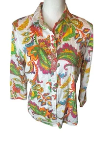 Vintage Polo Ralph Lauren Abstraktes Paisley Blumen Kunst Shirt Sport Strand 90er Gr. L - Bild 1 von 4