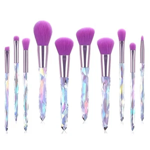 Makeup Brush Set, 10PCS Crystal Makeup Brushes Premium Synthetic Foundation P... - Picture 1 of 7