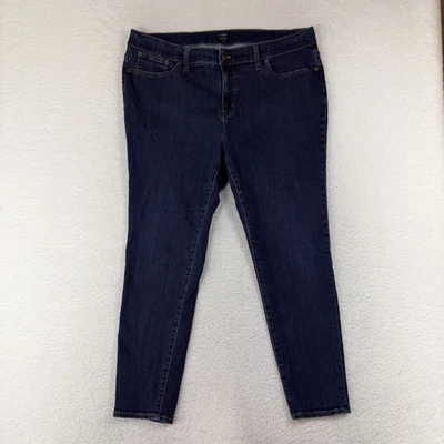 J.Crew Blue Dark Wash 35 (38.5x26) Stretch 8" Mid-Rise Skinny Denim Jeans Women - Image 1 of 4