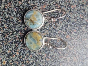 Agate Natural Stone Earrings with 925 Sterling Silver - Picture 1 of 4