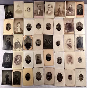 Antique 1860’s-1880’s Antique TINTYPE & CDV PHOTO HUGE LOT 171 Vintage - Bild 1 von 24