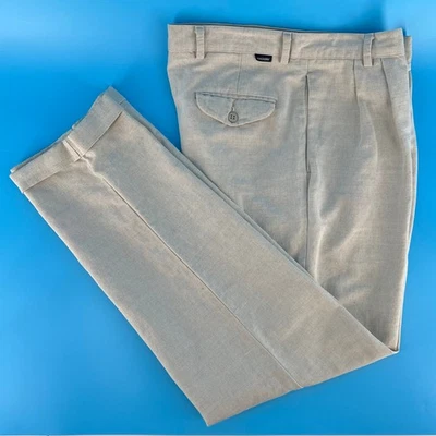 Pantalón Dockers plisado mezcla lino años 2000 vintage Y2K  Foto 1 de 4