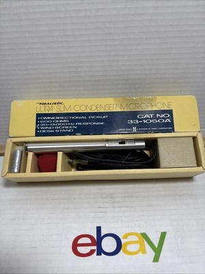 REALISTIC ULTRA SLIM CONDENSER MICROPHONE 33-1050A - Image 1 of 4