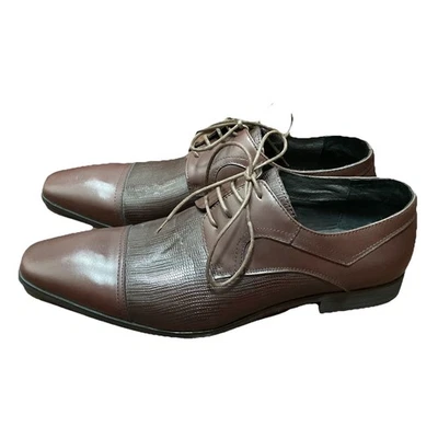 Steve Harvey Lorenzo Hombres Talla 10 1/2W Zapatos de Vestir Cuero Genuino Marrón Nuevos sin Etiquetas Foto 1 de 4