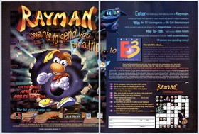 Rayman - PS1 Sega Saturn Jaguar - Vintage Original Print Ad/Poster Promo 1996