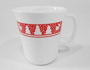 ❤️ FESTIVAL DE INVIERNO Corelle Corning 9-oz TAZA TAZA Rojo Árboles de Navidad Muñecos de Nieve - Imagen 1 de 4