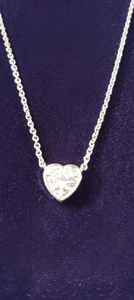 Elizabeth Taylor 18" Zirconia Heart Necklace w/Box & Velvet Case - Bild 1 von 7