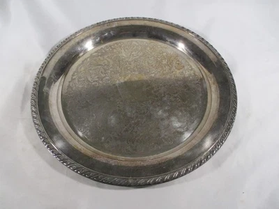 De colección - ONEIDA EE. UU. - Plateado - Diseño Adornado - Bandeja Redonda para Servir 143/4" Foto 1 de 4