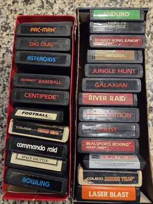 Atari 2600 Lot 23 Cartridges, PAC man, STAR WARS, Enduro , Donkey KONG READ Desc - Image 1 of 3