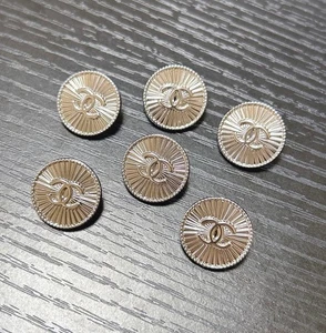 Silver Buttons, Chanel Vintage Buttons, 6 pieces - Picture 1 of 2