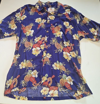 Camisa Mango Moon Hawaiana Estampado Tropical Para Hombre Abotonada Manga Corta Talla Mediana Foto 1 de 4