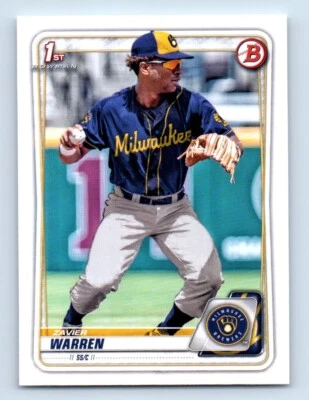 2020 Bowman Draft Zavier Warren Milwaukee Brewers #BD-97 - Image 1 of 2