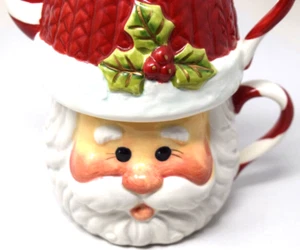Laurie Furnell Papá Noel Tetera Taza Pila Acebo Bayas Rayas Navidad - Imagen 1 de 7
