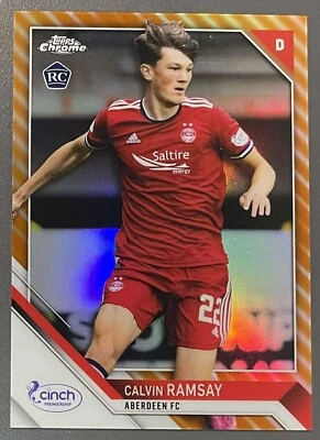 2021-22 Topps Chrome SPFL Calvin Ramsey - Orange Tartan Refractor #84 20/25 (RC) - Image 1 of 2