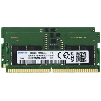 Samsung 2x8GB PC5-38400 DDR5 4800 MHz SODIMM Laptop Memory RAM M425R1GB4BB0-CQK - Image 1 of 2