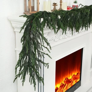 6 Ft Pine Garland - Real Touch Pine Garland - Artificial Greenery Garland - Chri - Picture 1 of 8