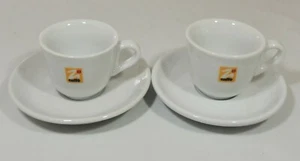 2 Nuova Point Italy Zicaffe Restaurant Ware Espresso Demitasse Cups & Saucers - Picture 1 of 8